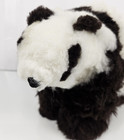 Real Alpaca Fur Panda Plush Doll Handmade Peru 10  Stuffed Toy Bear Black White