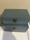 Home Decorative Storage Boxes  Set Of Two In Blue