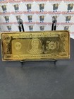 4oz Silver Bar 999 Fine  500 Dollar Federal Reserve Note Gold Plate 24karat Au