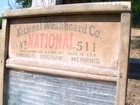Glass Ribbed Wooden Clothes Washboard 0086