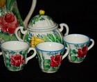 Antique Crackle Porcelain Coffee Serving Set  Tashiro Shoten Made In Japan 1920s