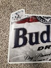 Budweiser Bud Dry Beer Sign Embossed Metal Tin 30  X 18  Pennsylvania 90   s