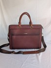 Cluci Red Toned  Brown Leather Business Briefcase 16 X 12 X 3 Inch 