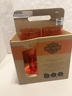 Harley-davidson Orange Wine Glasses Set Of 4 Bottle Style Barware New In Box