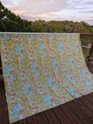 Vintage Springmaid Wondercale Queen Flat Sheet 1970s Retro Floral Rajah Garden