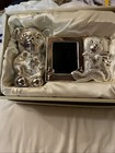 Vintage Silver Plate Teddy Bear Coin Bank And Picture Frame          A6