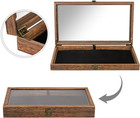 Crafted Wooden Jewelry Display Case Tempered Glass Hinge Lid