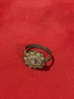 Rare Byzantine Ancient Greek Bronze Ring Intaglio  Flodwer Design-circa A49