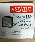 Nob Nos Vintage Astatic Ceramic Black Microphone Model 151 Wide Range With Box