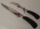 Vintage Universal Stainless Steel Carving 2 Piece Set With Faux Antler Handles 