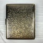 Antique Gold Victorian Fleur 2-clip 100s Cigarette Case Business Card Holder