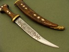Antique Ethnic Turkish Arabian Philipines Curved Dagger Dirk Knife sheath Knives