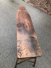 Antique Wood Iron Board Primitive Wooden Entry Table Farm House Laundry Room