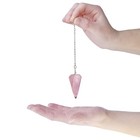 Crystal Pendulum Made Of Natural Rose Quartz Gemstone For Dowsing Divination    