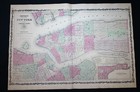 1863 Johnson Antique Map Of City Of New York Manhattan Hand-colored Engraving