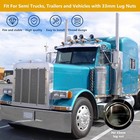 60 Pack Spike Lug Nut Covers  33mm By 4-3 4  Thread On Chrome Spike Nut Cover C