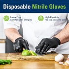Black Nitrile Disposable Gloves Food Safe Latex Free Powder Free For Kitchen