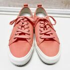 Clarks Roxby Lace Up Canvas Shoes Womens 10m Coral Pink Casual New Nwot