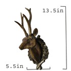 Metal Wall Mount Deer Head Stag 13 Inches Figurine Statue Brass Antique Finish
