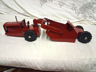 Vtg Structo Earth Mover Pressed Steel Scraper 22  Red Articulating Restored 