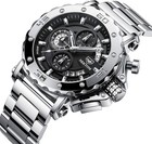 Men s Stainless Steel Quartz Watch  Analog Chronograph Dress Wristwatch With