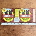 Vintage Dog   Cat Food Can Label Bonnie Food Co  Sacramento Ca Scottie Plaid Art