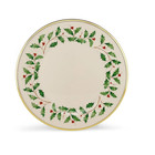 Lenox Holiday  Classic 24k Gold Rim 10 5  Dinner Plate Set 6  Holly And Berries
