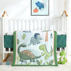 Dinosaur Crib Bedding Set For Boys  Premium 3-piece Baby Crib Bedding Set  Nurse
