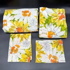 Vintage 1960s Flower Power Daisy Sheet Set Full Sized Flat Fitted 2 Pillowcases
