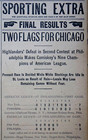 Rare 1906 Chicago  sports Extra  Newspaper Front Page - White Sox Win Pennant