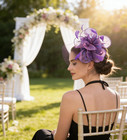Women s Fascinators Feathers Tea Party Hat Veil Headband With Hair Clip For Cock