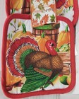 Set Of 2 Same Fabric Printed Kitchen Pot Holders 7x7  thanksgiving Day turkey tg