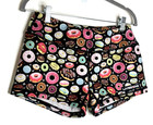 Livesore Women s Xl Fitted Running Shorts Pocket Donut Print 3  Inseam 28  Waist