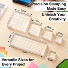 6 Pcs Acrylic Stamp Block Set  Clear Stamping Blocks  Grid Line For Scrapbooking