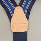 Brooks Brothers Silk Suspenders Navy White Stripes Leather Button Style England
