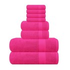  Ultra Soft 8-piece Towel Set - 100  Pure Ringspun 8 Piece Towel Set Hot Pink