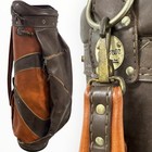 Vintage Arnold Palmer Progroup Brown cognac Leather Golf Bag 3-way - Collectible