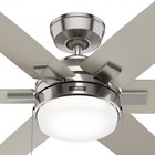 Hunter Fan 52 In Contemporary Brushed Nickel Ceiling Fan W Light And Pull Chain