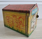 Vintage 1950s Tin Toy Pooch The Pop-out Pup Doghouse Incomplete  missing Pup 