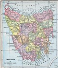 1894 Cram Map Tasmania Australia New Zealand Wellington Aukland Hobart Napier