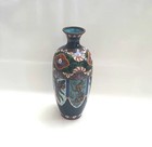 Large Antique 12  Tall Japanese Cloisonne Vase With Six Panels Of Decoration 