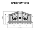 14x8 Ft Heavy Duty Steel Dual Swing Driveway Gate  Weatherproof Powder Coated