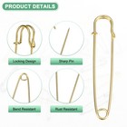 30-pack Large Safety Pins  4  Blanket Pins For Fashion clothes craft  gold 