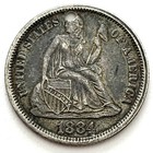 1884 10c Seated Liberty Silver Dime Love Token Engraved  csc   Holed