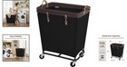 210l Large Black Laundry Basket With Wheels - Effortless Laundry Mobility 