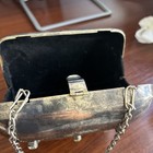 Unique Rare Antique Silver Clutch purse With Removable Chain  Floral Closure 