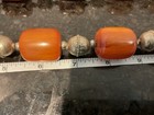 Vintage African Trade Resin Bead Necklace 178g 25mm Orange Copal Style 27   