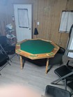 8 Sided Wooden Poker Table With Cupholders  Table Cover
