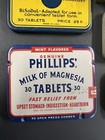 Antique Tin Lot Of 7  Bisodol Mints Phillips Bayer Bromo-seltzer Doan s Repell-o