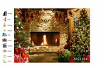 9x6ft Xmas Tree Vinyl Backdrop Christmas Gift Props Fireplace Photo Background